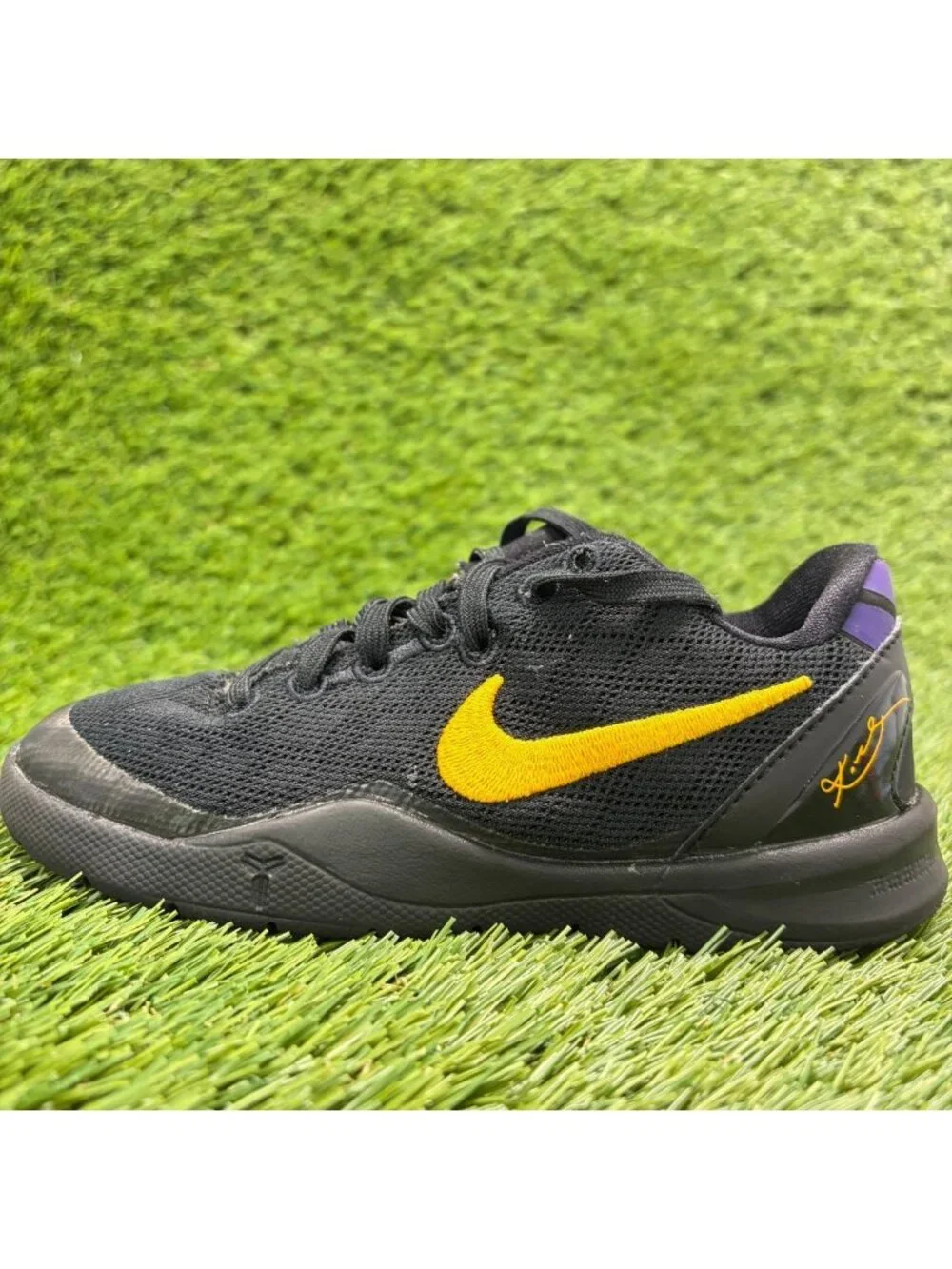 Nike Kobe 8 Protro Lakers Away Boys Size 11C Black Basketball Shoes Sneakers